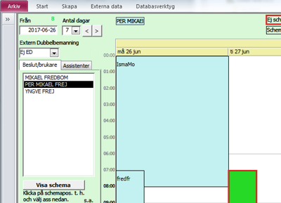 Schema, databas